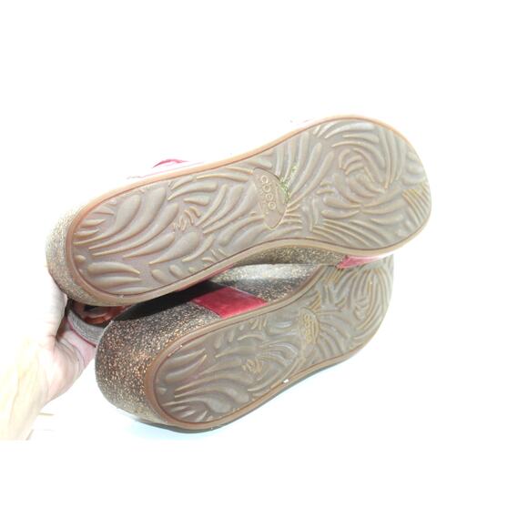 Abeo 'Una' Red Leather Wedge Heel Sandals sz 9M - Picture 4 of 5